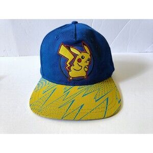 Pokemon Pikachu Hat Kids Blue Snapback